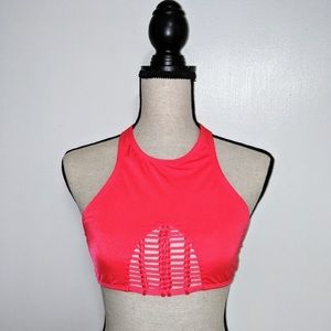 Victoria’s Secret Coral Halter Bikini Top L